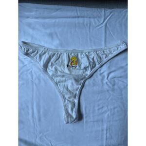 NWOT Looney Tunes Tweety White Cotton Thong Panty – Size 6 Medium